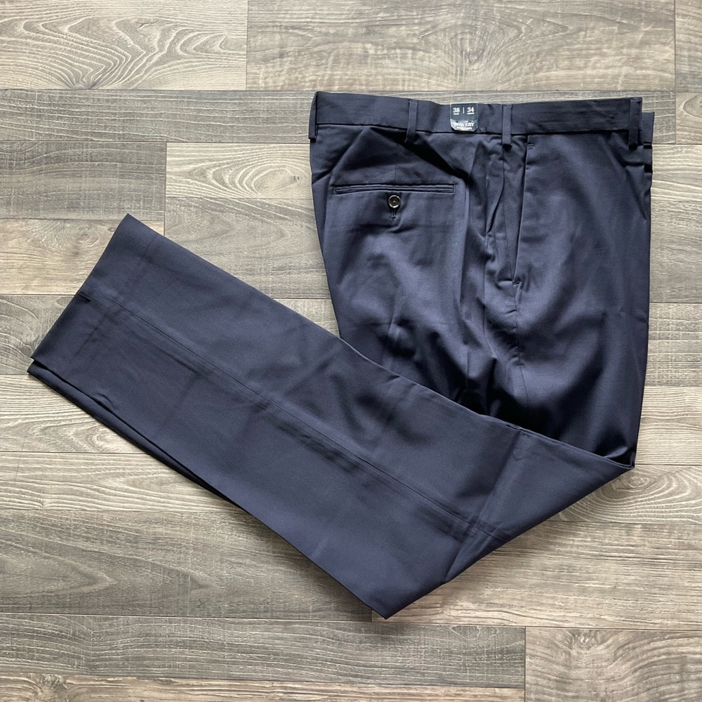 38x34 NWT J Crew Bowery Dress Pant Wool Blend Men’s Navy Slim Fit BQ424